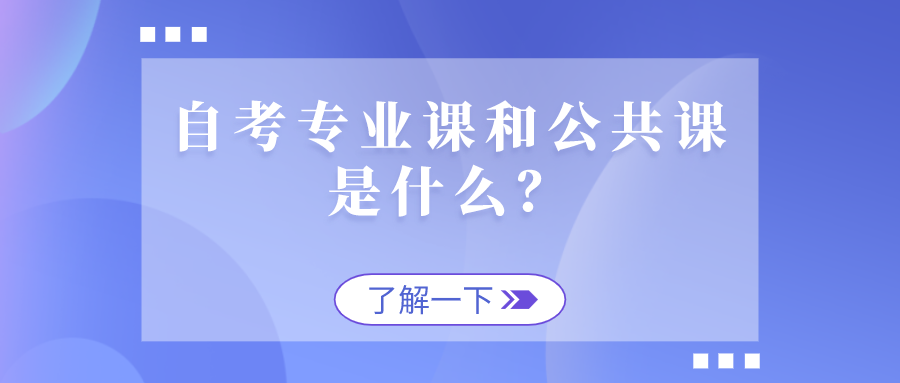 自考專業(yè)課和公共課是什么?如何安排好考試